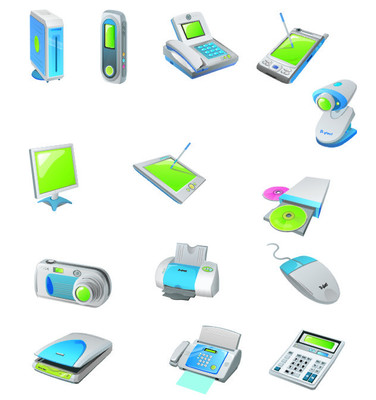 數碼科技賦能辦公 矢量圖庫中的現代辦公用品設計